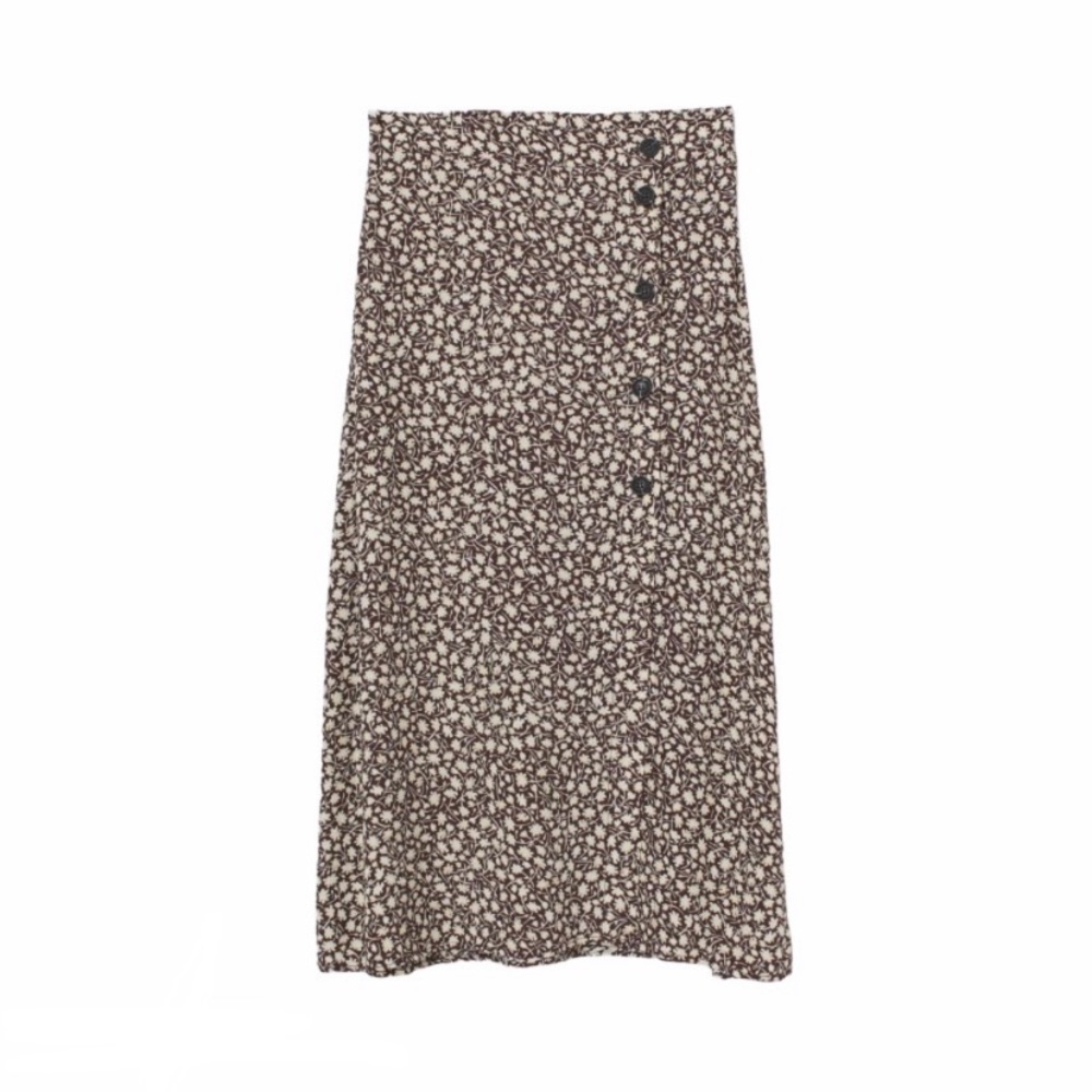 NWOT H&M Floral Button-Front High Waist Midi Skirt